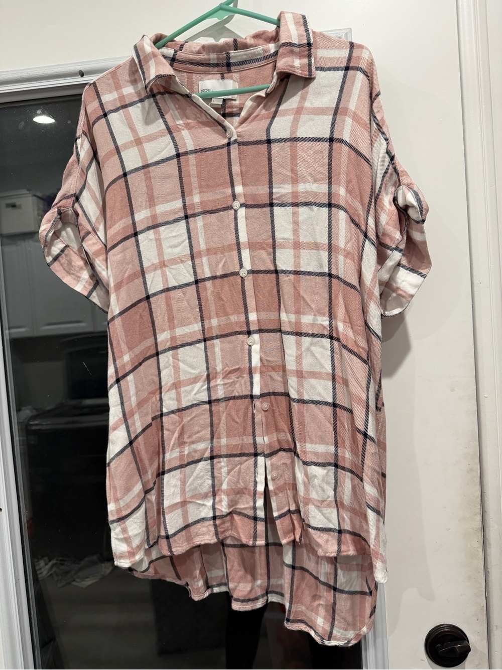 Nordstrom Pink Plaid Button-Down Shirt